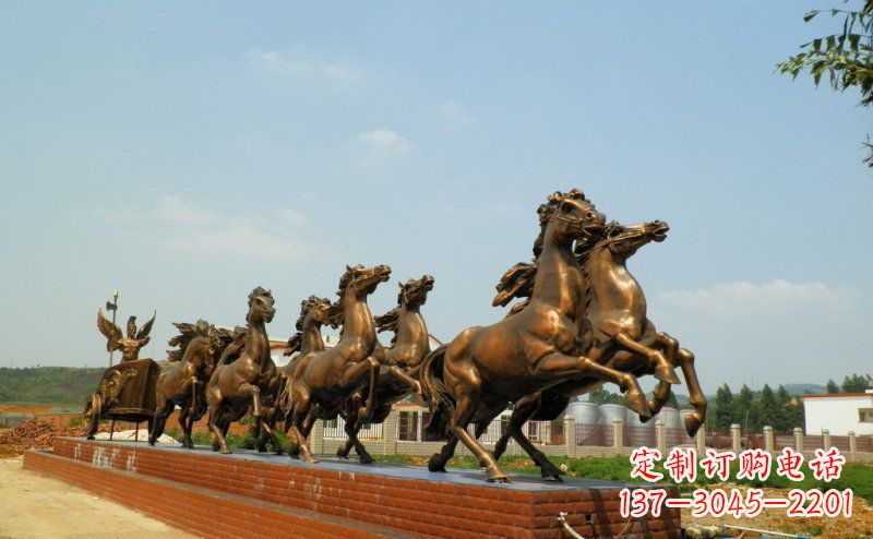 甘肃阿波罗战车广场景观铜雕 (3)