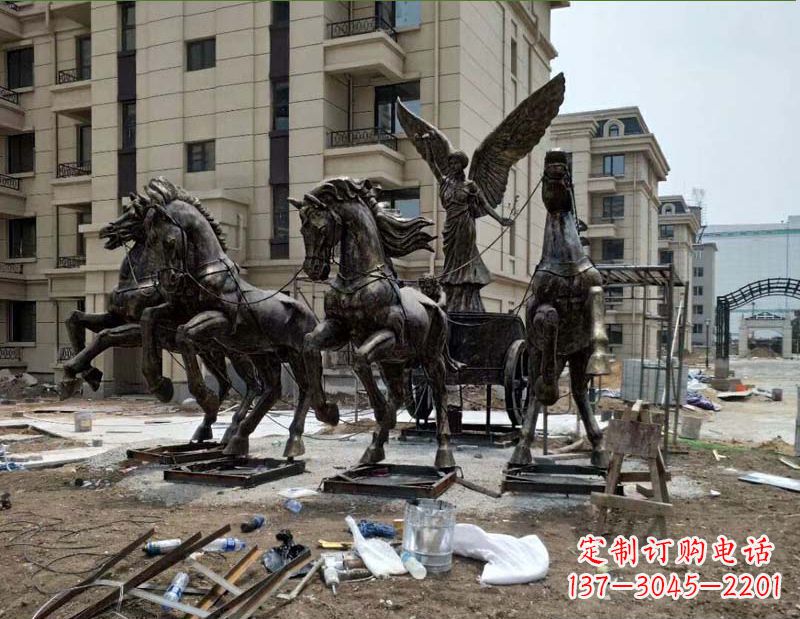 甘肃阿波罗战车小区景观铜雕