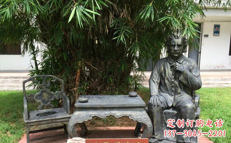 甘肃爱因斯坦校园名人铜雕 (2)