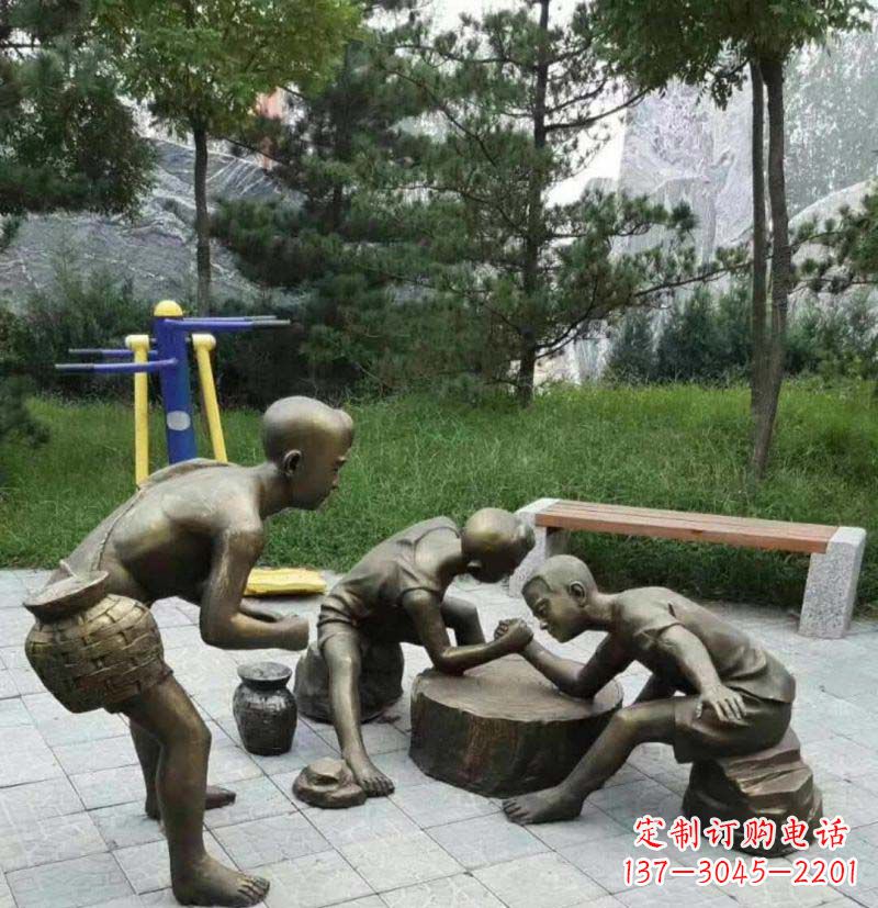 甘肃儿童童趣铜雕