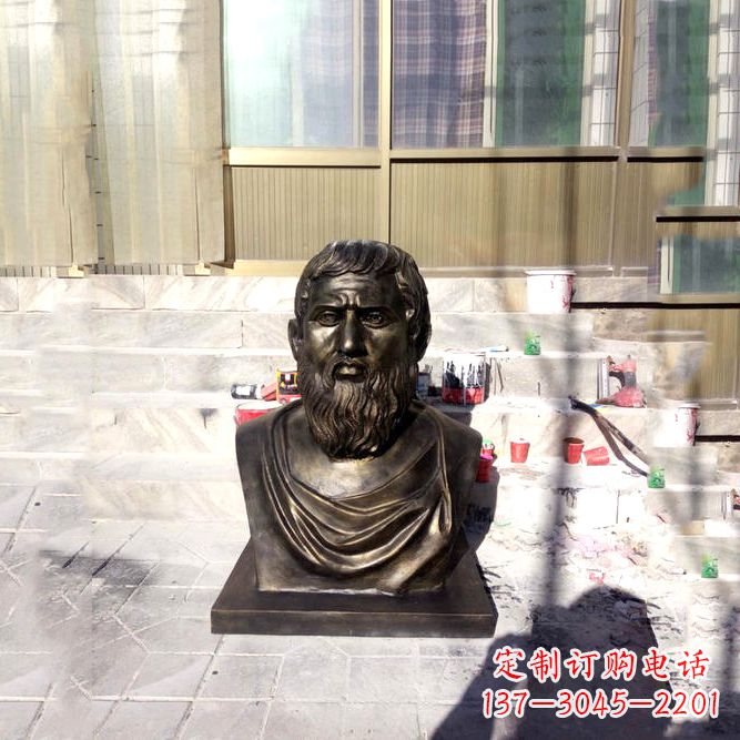 甘肃柏拉图仿铜头像系列以玻璃钢雕刻出世界名人的传奇