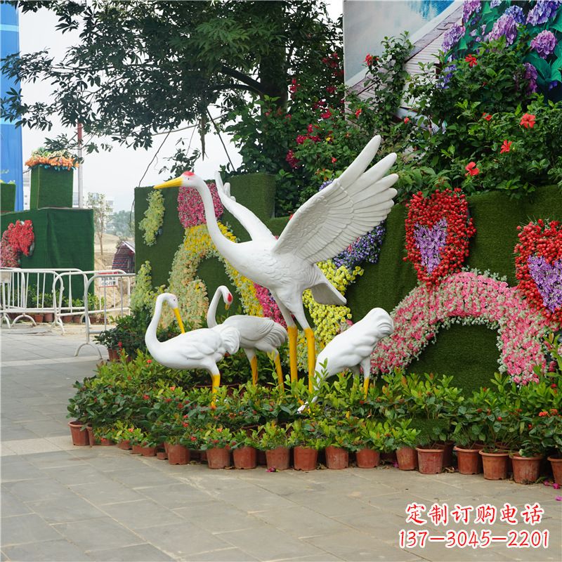 甘肃仙鹤玻璃钢雕塑