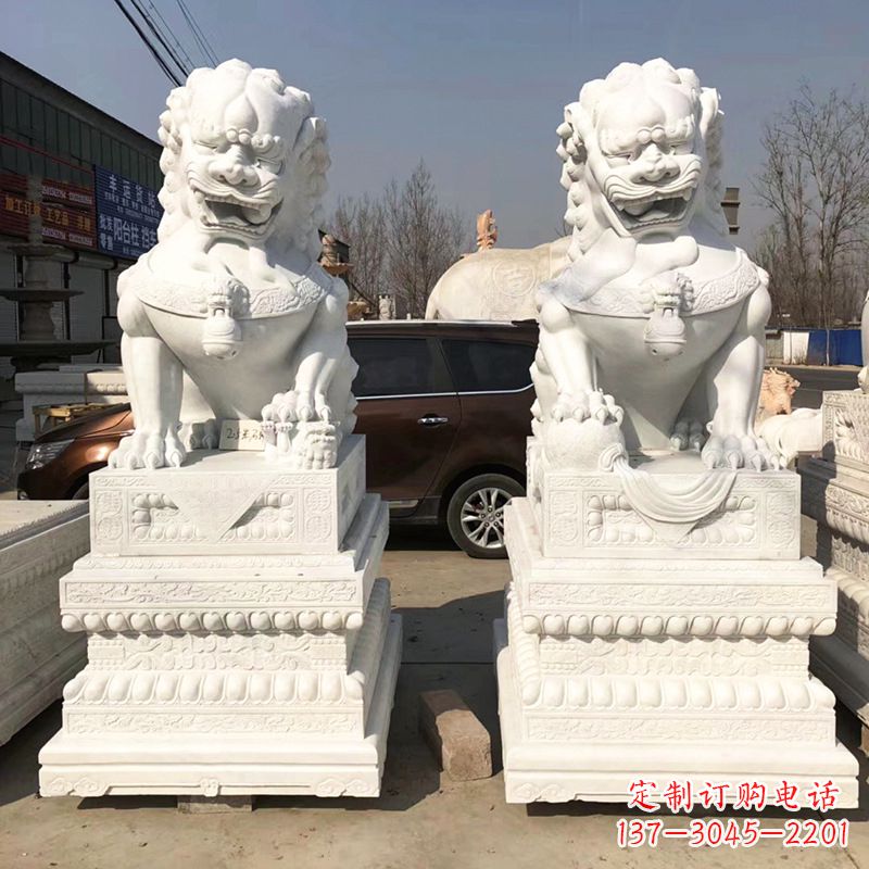 甘肃新精美汉白玉狮子