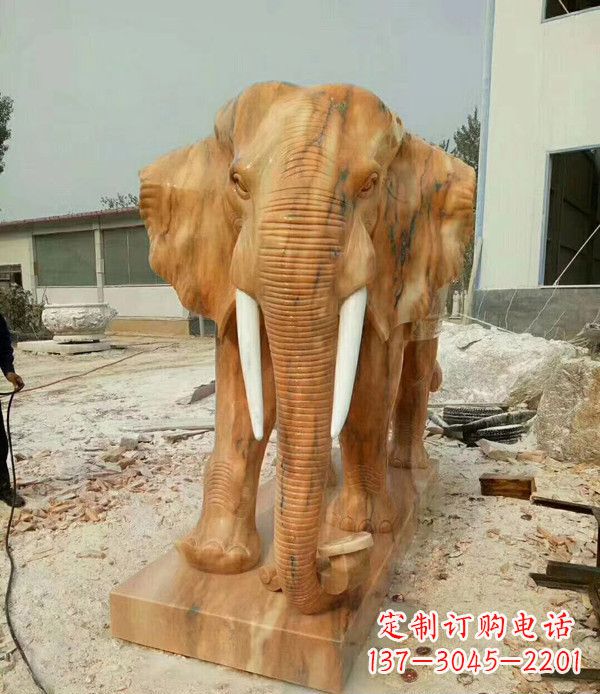 甘肃大象石雕,招财进宝