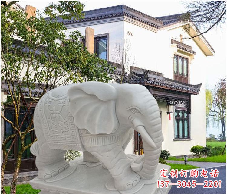 甘肃大象汉白玉雕塑