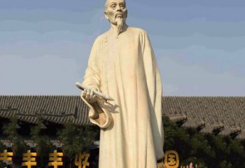 甘肃清代书画家郑板桥石雕塑-中国历史名人汉白玉雕像