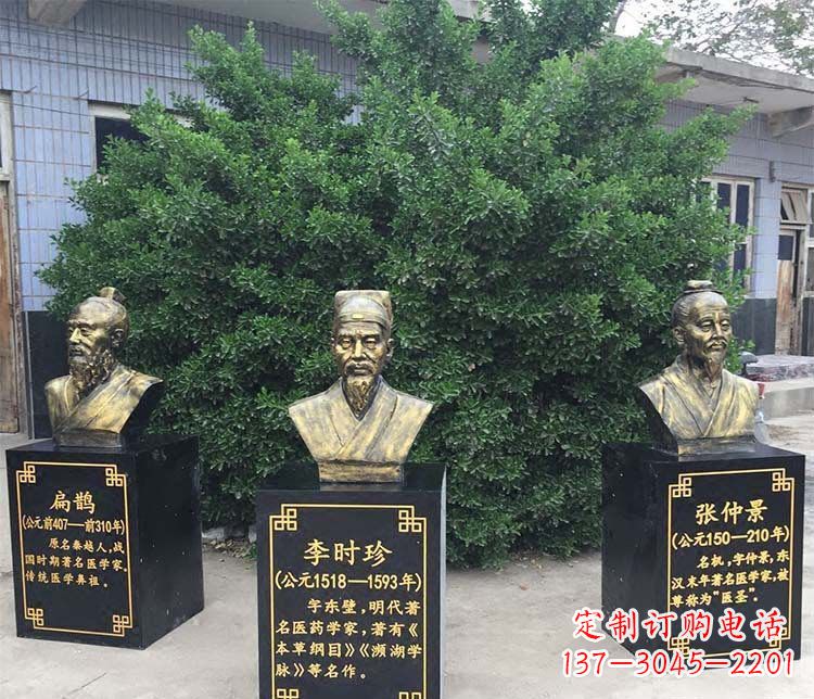 甘肃扁鹊李时珍张仲景胸像古代人物铜雕