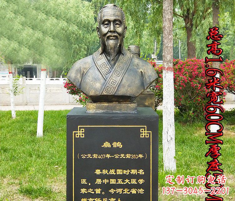 甘肃扁鹊胸像古代名医铜雕