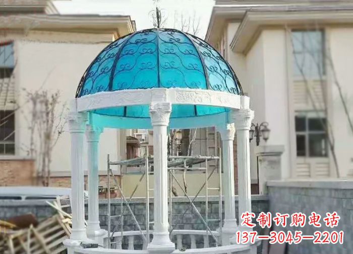甘肃新款汉白玉欧式石雕凉亭给你宁静舒适的休闲空间