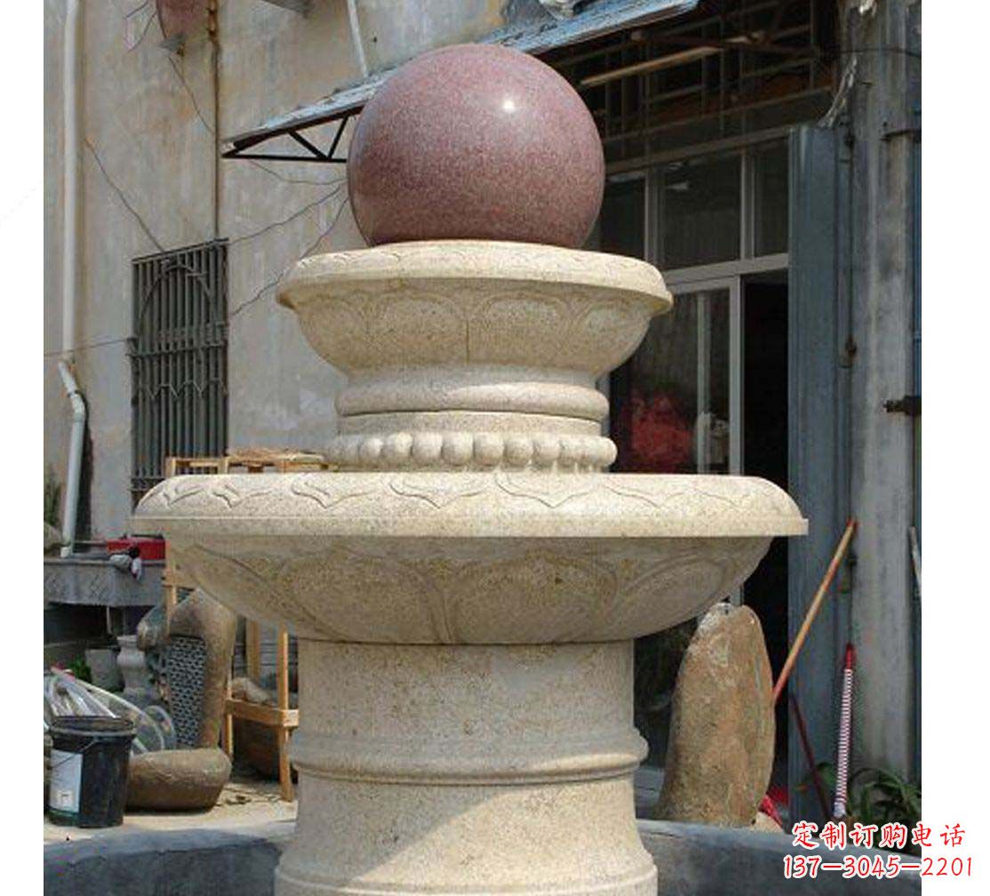 甘肃别墅景观装饰风水球喷泉雕塑