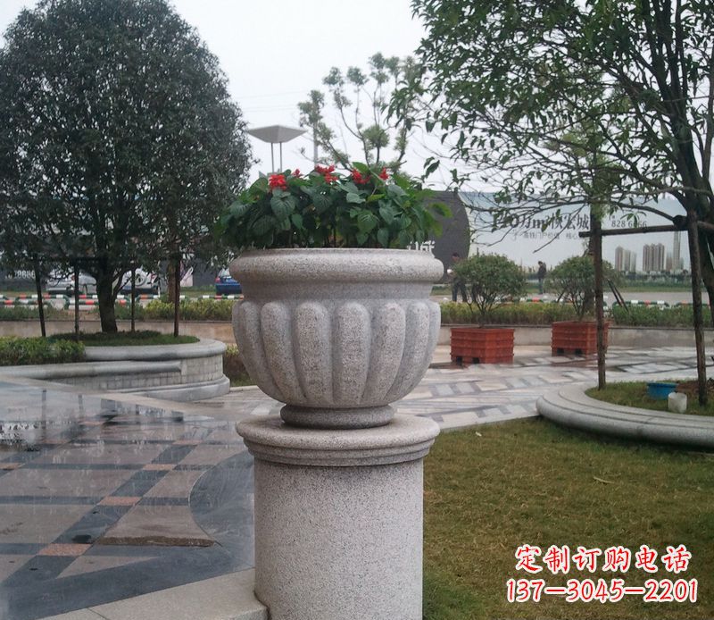 甘肃精美大理石花盆