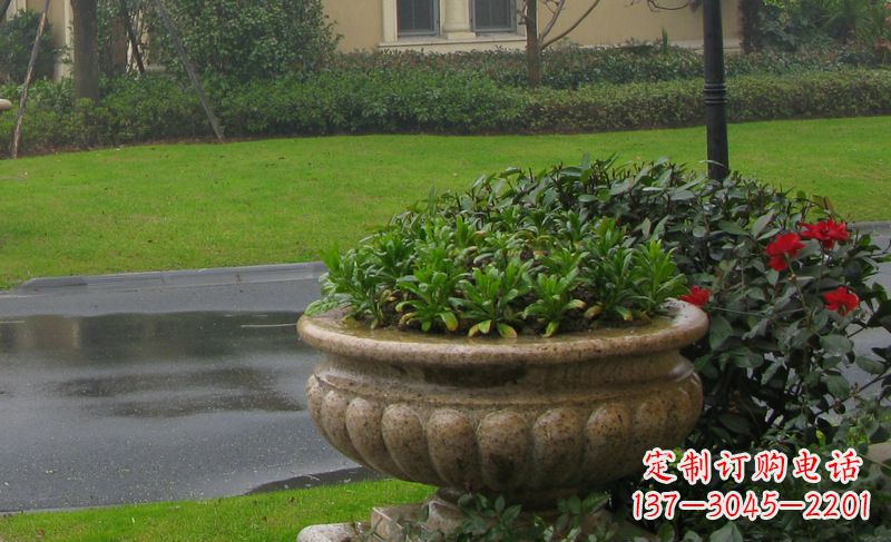 甘肃艺术精致的大理石花盆