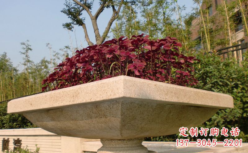 甘肃精美大理石花盆