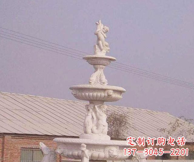 甘肃天使般的宁静——别墅景观天使喷泉石雕