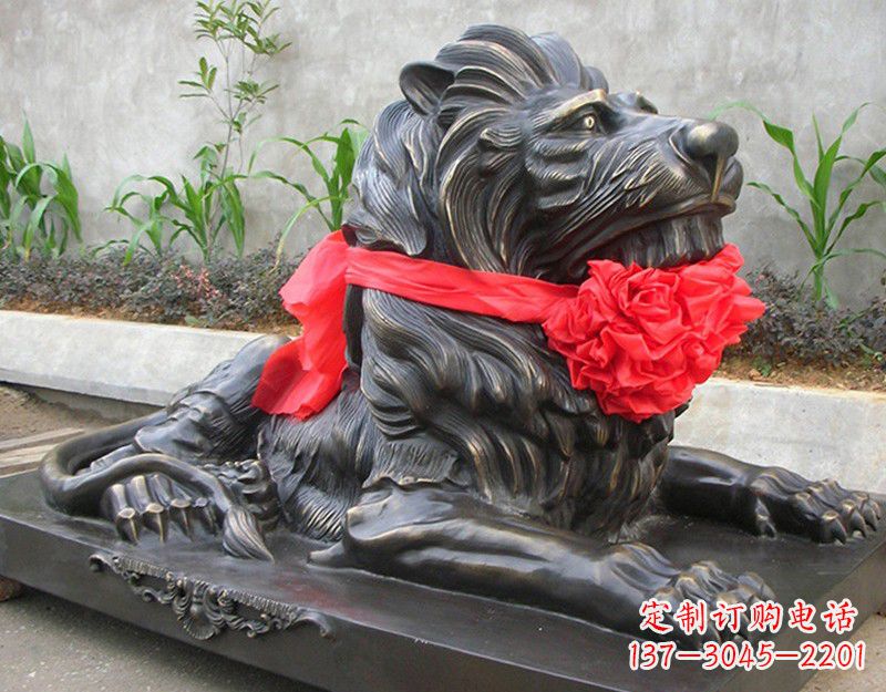 甘肃铜质狮子雕塑