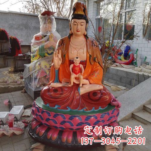 甘肃玻璃钢彩绘送子观音雕塑