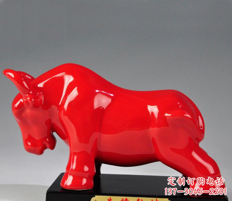 甘肃玻璃钢彩色牛转乾坤雕塑