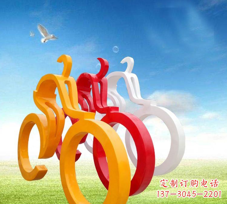 甘肃玻璃钢抽象骑自行车人物