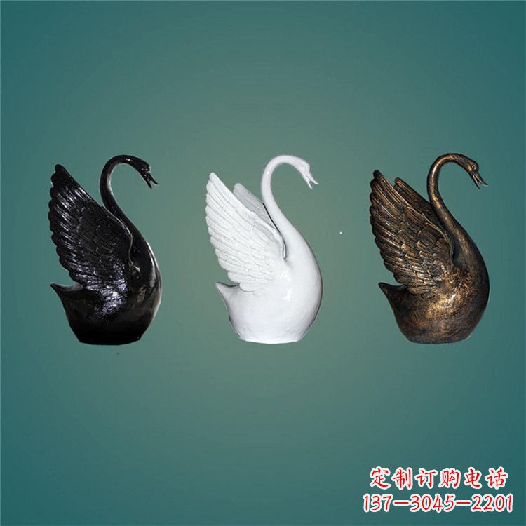 甘肃玻璃钢制天鹅雕塑,点缀水景水池