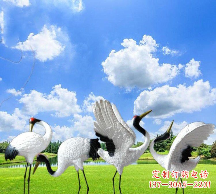 甘肃玻璃钢丹顶鹤雕塑——一件艺术精品