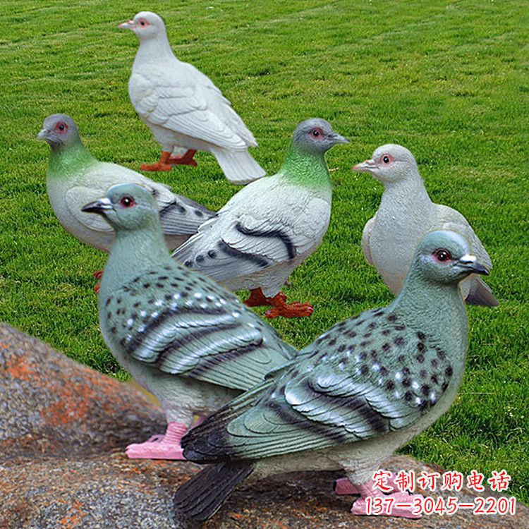 甘肃玻璃钢和平鸽雕塑象征和平与自由