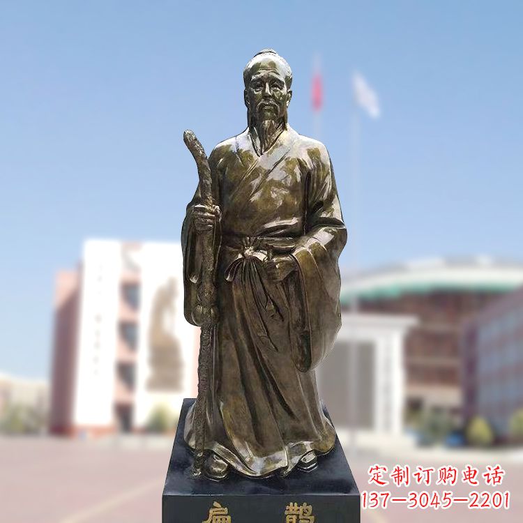 甘肃玻璃钢仿铜扁鹊雕塑
