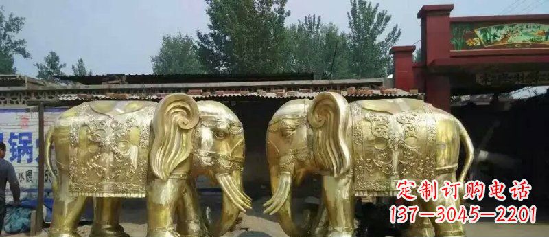 甘肃玻璃钢大象雕塑仿铜雕塑的精美之作