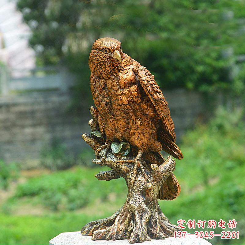 甘肃玻璃钢仿铜老鹰雕塑