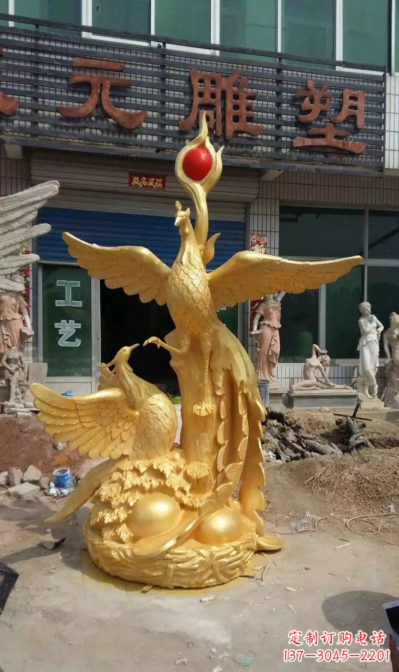 甘肃玻璃钢雕刻的凤凰之美