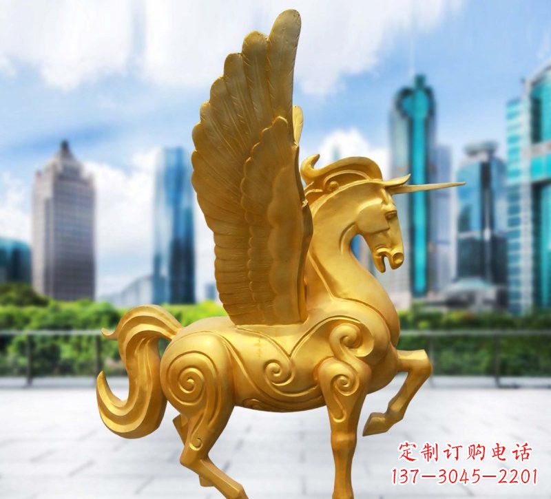 甘肃玻璃钢仿铜独角兽雕塑精美雕塑艺术