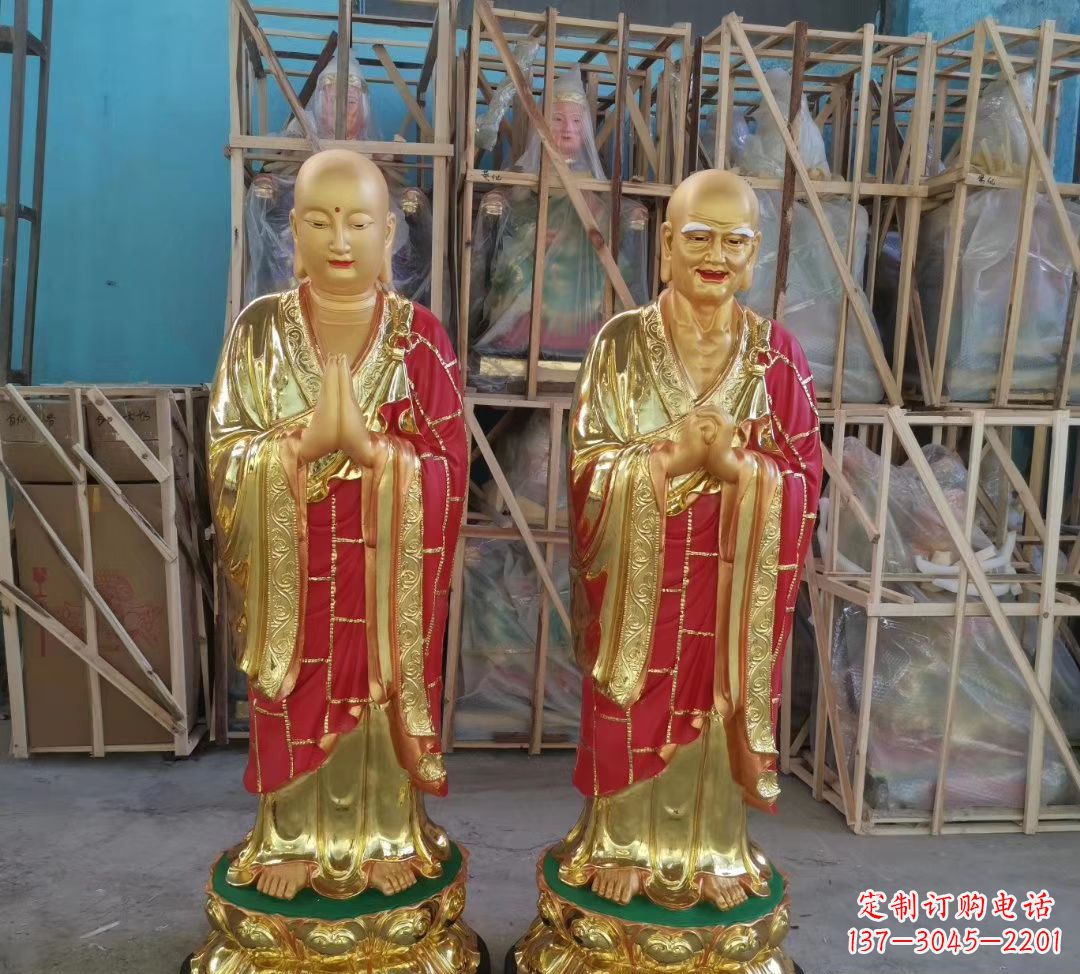 甘肃玻璃钢仿铜佛像雕塑给寺庙景观增添神秘韵味