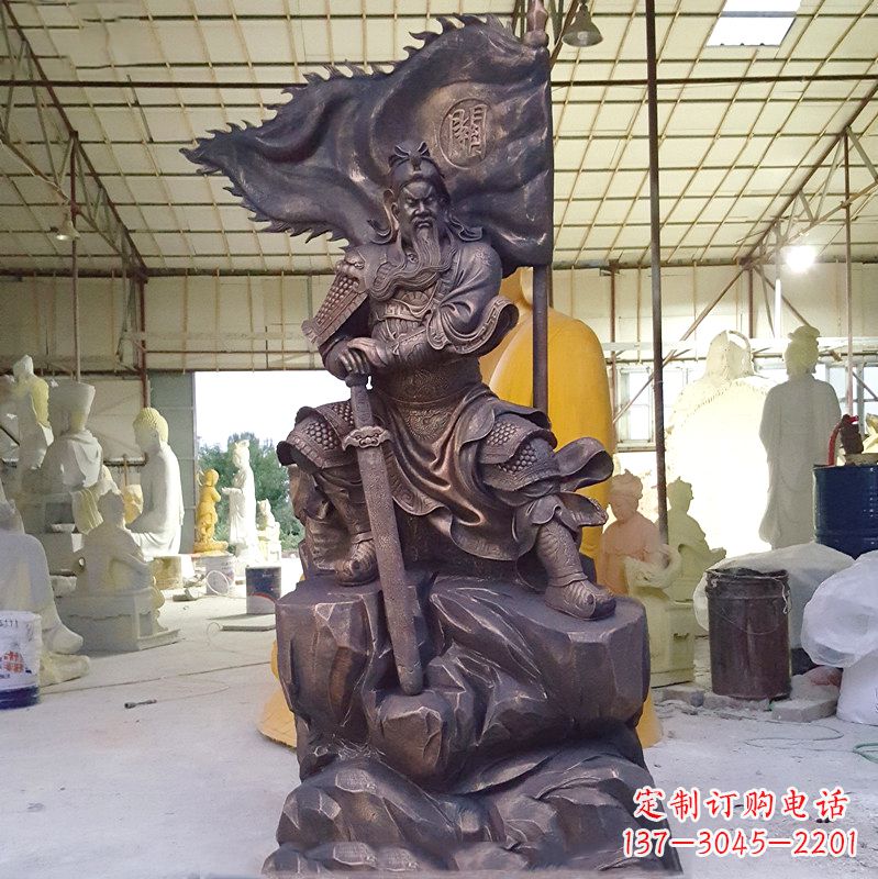 甘肃玻璃钢仿铜关公雕塑传承中国传统文化