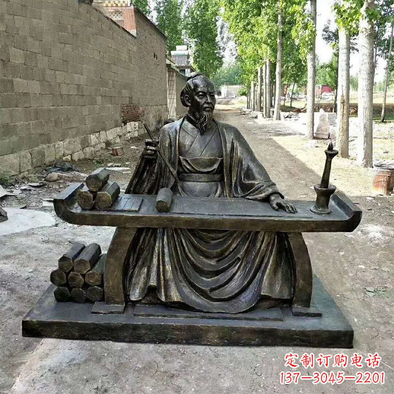 甘肃玻璃钢仿铜雕刻的历史名人——张衡