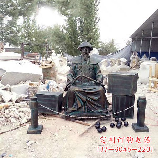 甘肃林则徐雕塑以玻璃钢仿铜呈现