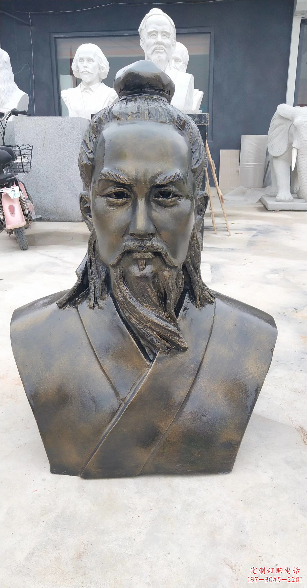 甘肃玻璃钢鲁班头像雕塑传承传统雕刻技艺