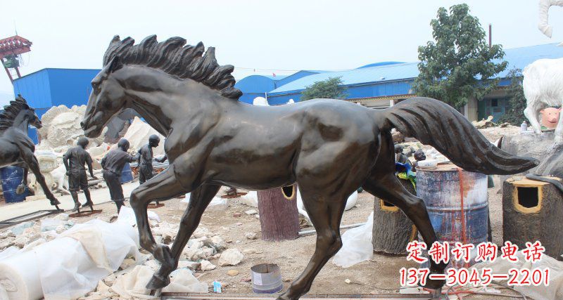 甘肃玻璃钢仿铜马广场动物雕塑精美雕塑装点繁华城市
