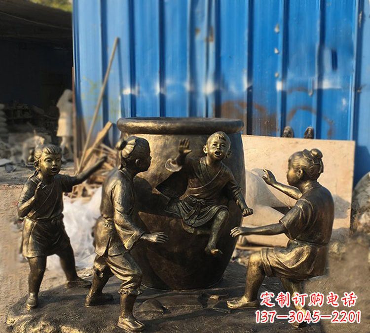 甘肃司马光雕塑以玻璃钢仿铜创作