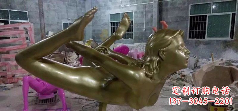甘肃玻璃钢仿铜雕刻的女人雕塑
