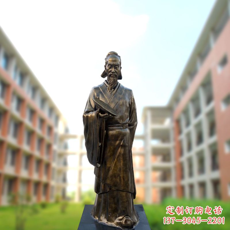 甘肃祖冲之雕像——传承校园历史的象征
