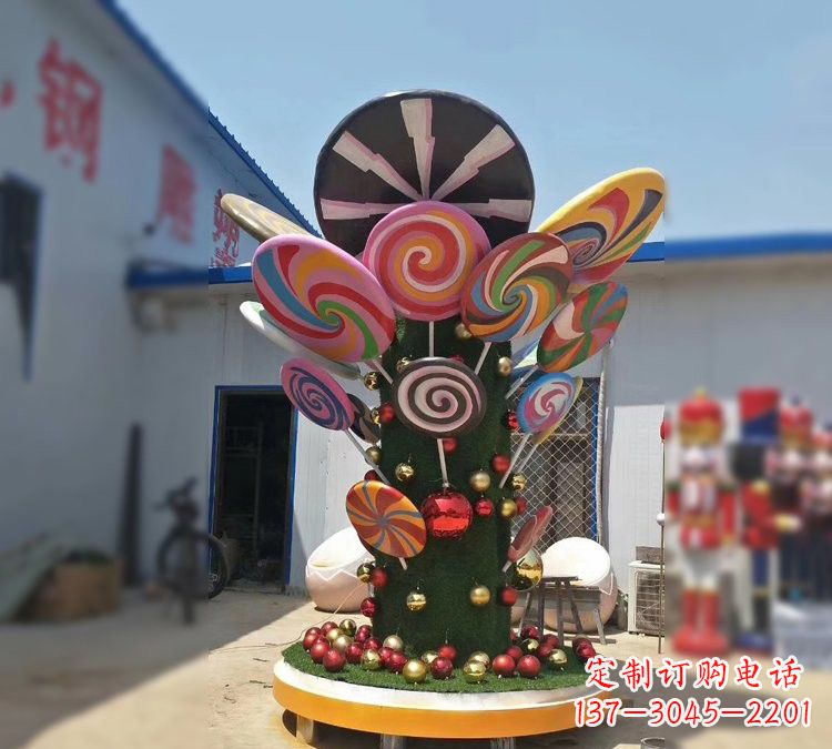 甘肃玻璃钢制作的棒棒糖雕塑