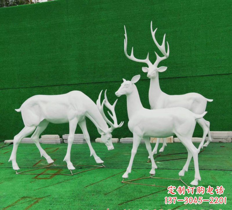 甘肃玻璃钢鹿群雕塑