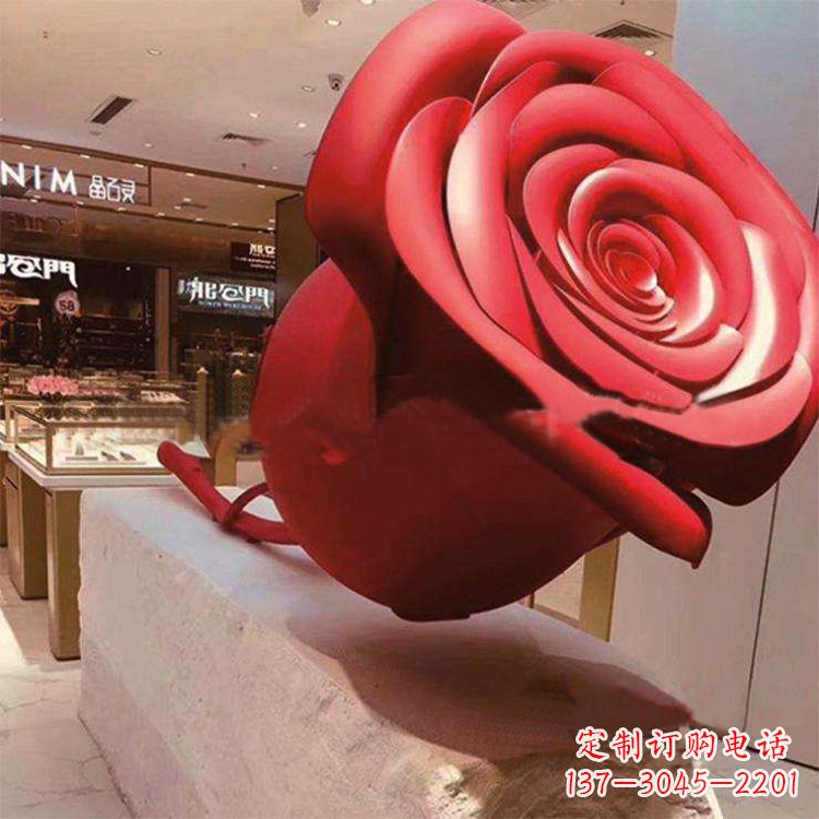 甘肃玻璃钢玫瑰花雕塑