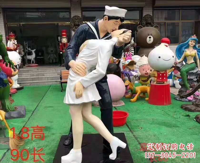 甘肃玻璃钢情侣雕塑——浪漫婚庆景观