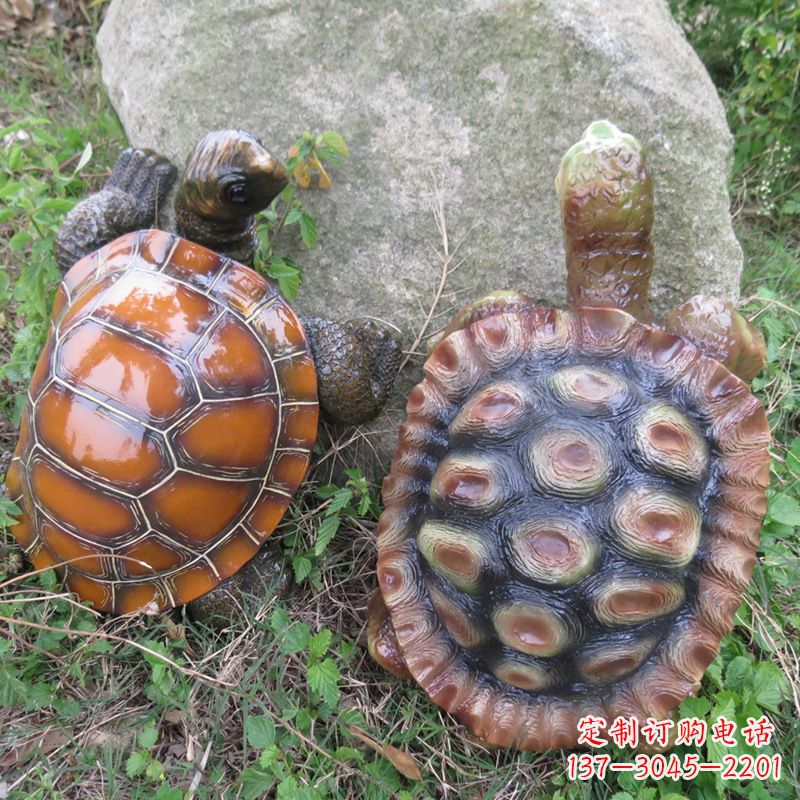 甘肃玻璃钢海龟雕塑精致美观的园林装饰品