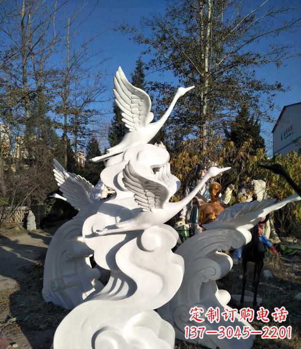 甘肃玻璃钢天鹅雕塑