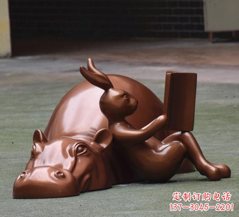 甘肃玻璃钢河马雕塑——给环境添彩