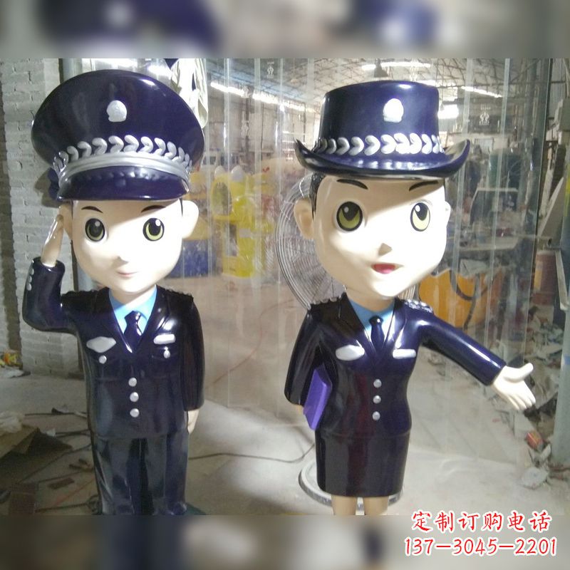甘肃玻璃钢警察雕塑表达警队宗旨