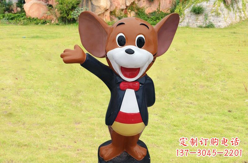 甘肃玻璃钢卡通老鼠杰瑞雕塑