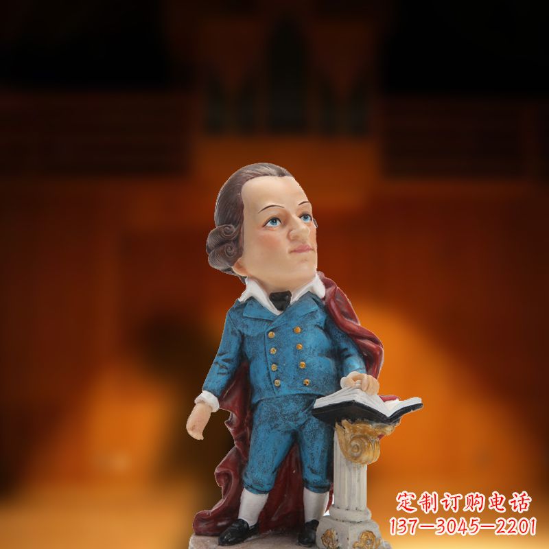 甘肃玻璃钢艺术莫扎特雕塑