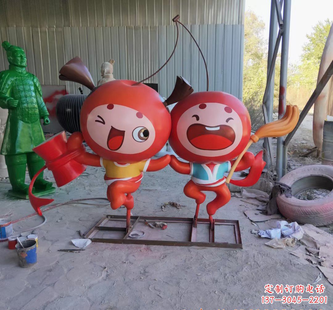 甘肃精致的玻璃钢苹果雕塑